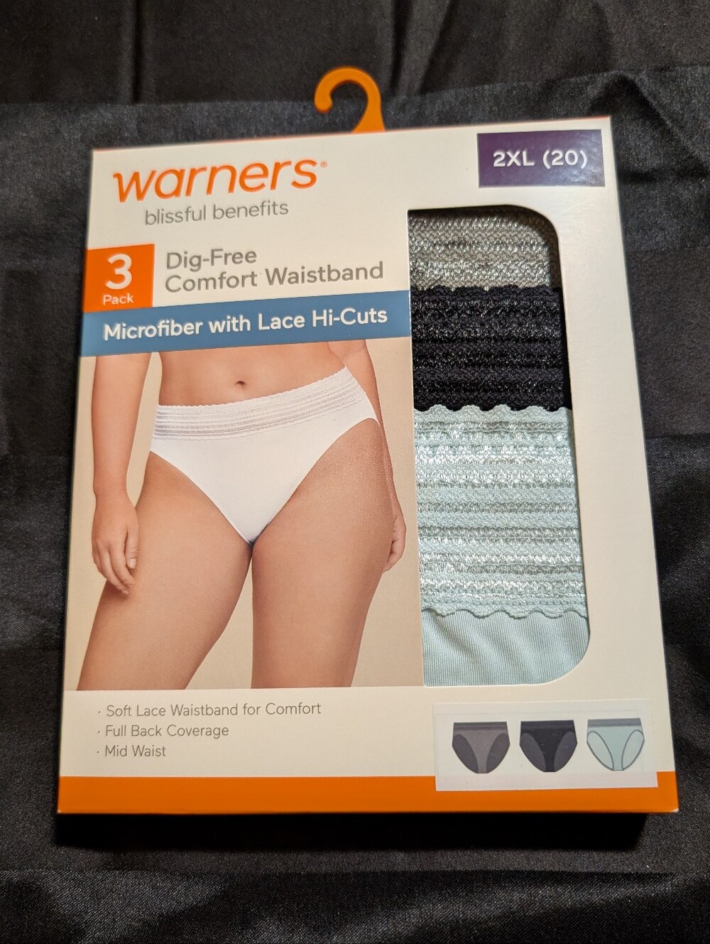 Warners Blissful Benefits Dig-Free Microfiber With Lace Hi-Cuts
